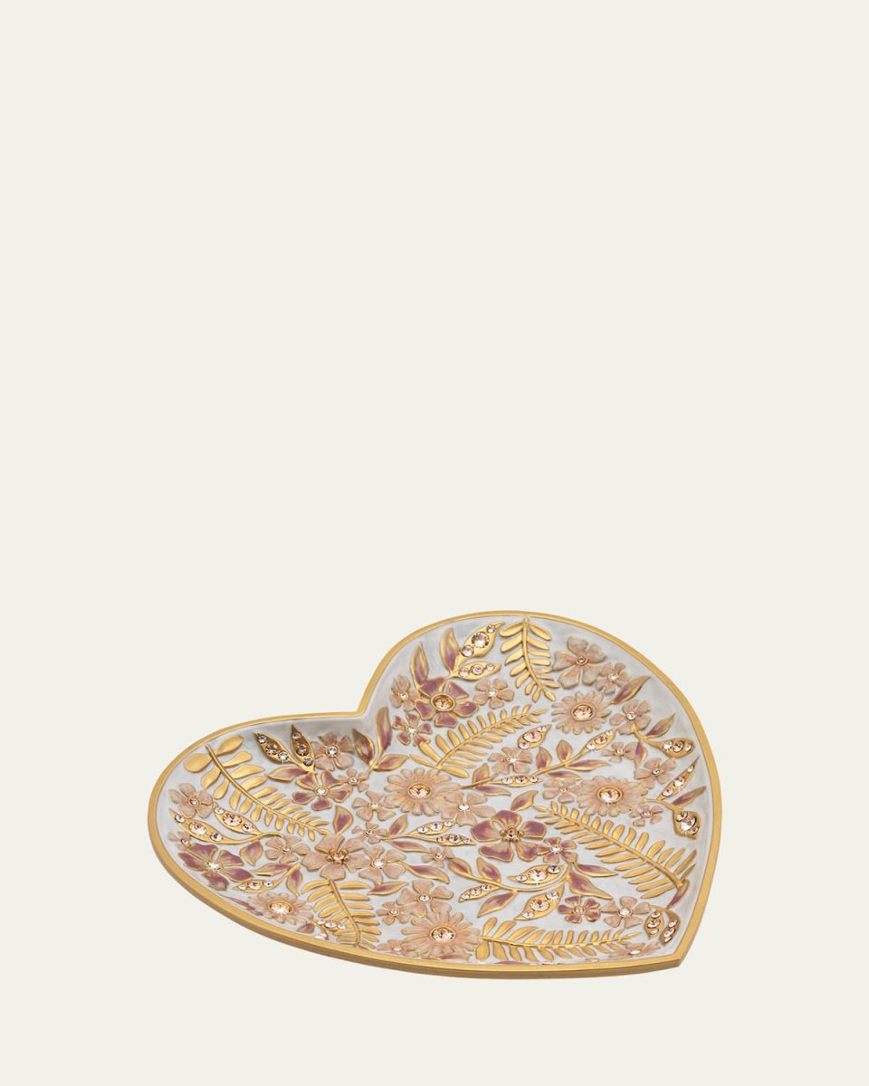 Boudoir Floral Heart Trinket Tray